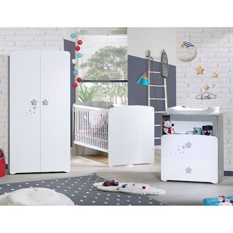 Commode à langer et 1 niche en bois - nao Blanc 3 - vertbaudet enfant 