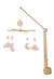 Mobile musical bébé en bois avec 4 jouets - uni petale Beige+Rose+Rouge+Vert 3 - vertbaudet enfant 