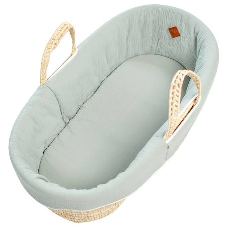 Habillage de couffin en gaze de coton jeanne Beige+Blanc+Bleu+Camel+Écru+Gris clair+Rose+Terracotta+Vert de gris 43 - vertbaudet enfant 