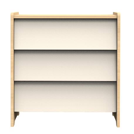 Commode 3 tiroirs façades inclinées en bois décor chêne miel - cannelle Beige+Marron 1 - vertbaudet enfant 