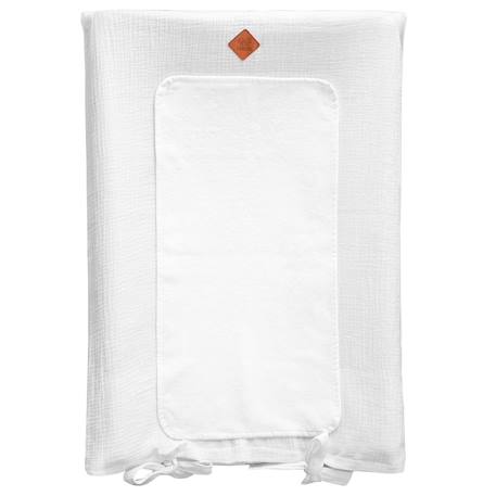 Housse de matelas à langer en gaze de coton jeanne Beige+Blanc+Bleu+Camel+Écru+Gris clair+Terracotta+Vert de gris+Vieux rose 6 - vertbaudet enfant 