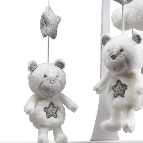 Mobile musical bébé ours en polyester - celeste Blanc 2 - vertbaudet enfant 