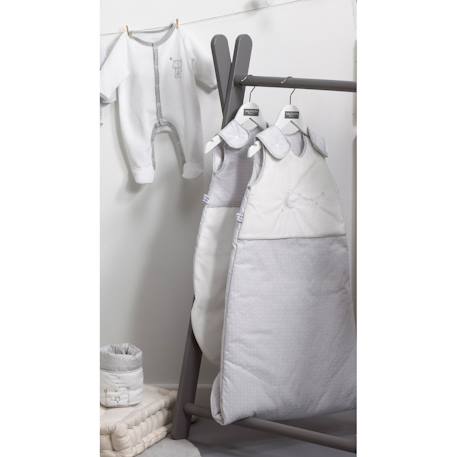 Gigoteuse bébé brodée en coton - celeste Blanc/gris+Gris/blanc 8 - vertbaudet enfant 