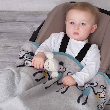 Couverture en coton bio gots Gris, singe 2 - vertbaudet enfant 