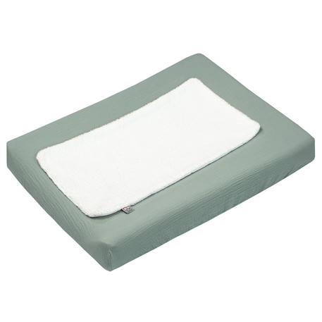 Housse de matelas à langer + éponge bambou jeanne Beige+Blanc+Bleu+Camel+Écru+Gris clair+Rose+Terracotta+Vert de gris 27 - vertbaudet enfant 