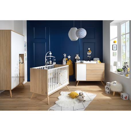Lit bébé à barreaux en bois - seventies Marron 4 - vertbaudet enfant 