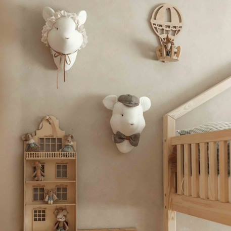 Trophée mural souris edvina en lin – décoration chambre bébé enfant Beige 6 - vertbaudet enfant 