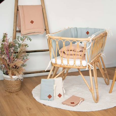 Bavoir bandana en lin Beige+Écru+Pêche+Vert de gris 5 - vertbaudet enfant 