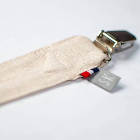 Attache tétine  en lin lavé Beige+Écru+Pêche+Vert de gris 2 - vertbaudet enfant 