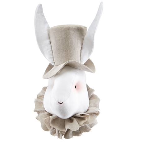 Trophée mural monsieur lapin en lin – décoration chambre bébé enfant Beige, mr lapin 1 - vertbaudet enfant 