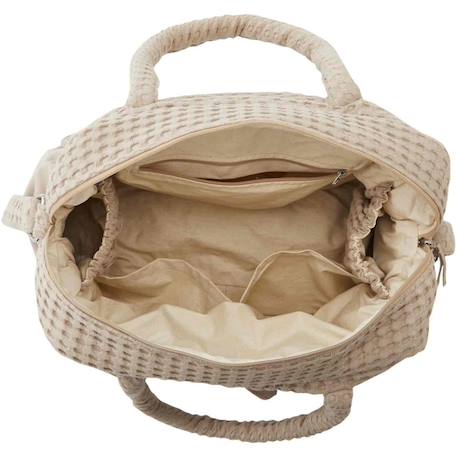 Sac à langer en coton gaufré Beige+Gris 3 - vertbaudet enfant 