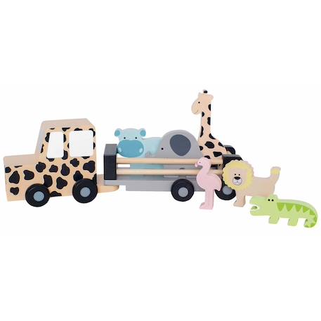 Jouet en bois - grande voiture jeep safari Multicolore 1 - vertbaudet enfant 
