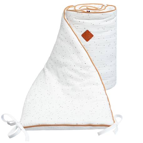 Tour de lit universel en gaze de coton jeanne Beige+Blanc+Blanc à pois or+Bleu+Camel+Écru+Gris clair+Rose+Terracotta+Vert de gris 11 - vertbaudet enfant 
