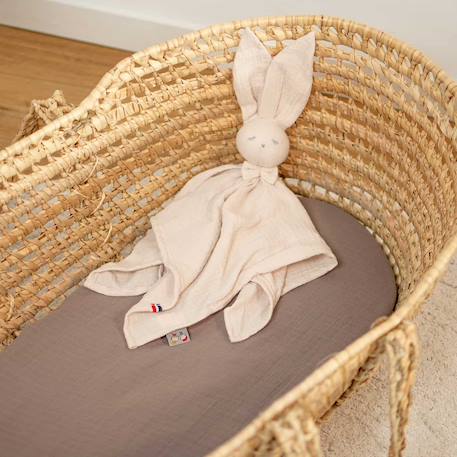 Drap housse couffin en double gaze à carreaux Beige+Blanc+Bleu+Bleu indigo+Gris clair+Marron+Rose 26 - vertbaudet enfant 
