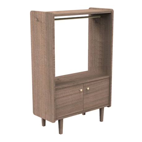 Bibliothèque 2 portes et 1 penderie en bois avec boutons métal - jazzy Marron 3 - vertbaudet enfant 