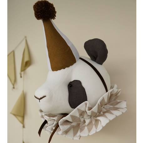 Trophée mural panda en lin – décoration chambre bébé enfant Beige 3 - vertbaudet enfant 