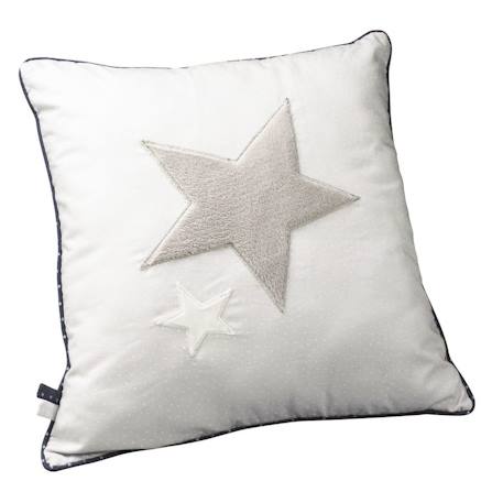 Coussin décoratif en coton étoile - merlin Blanc 1 - vertbaudet enfant 