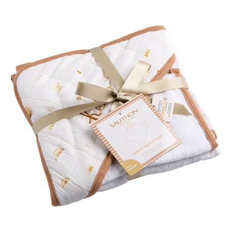 Cape de bain et gant en coton - sunlight Blanc 2 - vertbaudet enfant 