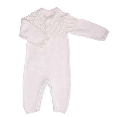 Combinaison bébé en tricot de coton bio loan Bleu+Écru 5 - vertbaudet enfant 