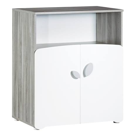 Commode à langer 2 portes en bois - leaf Gris 2 - vertbaudet enfant 