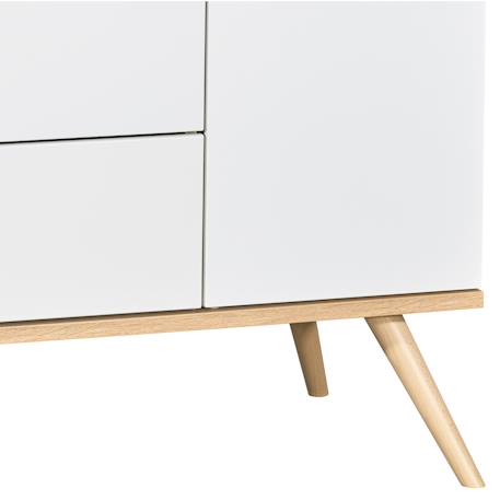 Commode 1 porte 3 tiroirs en bois - seventies Blanc+Blanc/marron 2 - vertbaudet enfant 