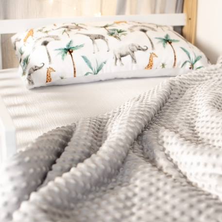 Couverture réversible en minky safari Gris+Vert 3 - vertbaudet enfant 