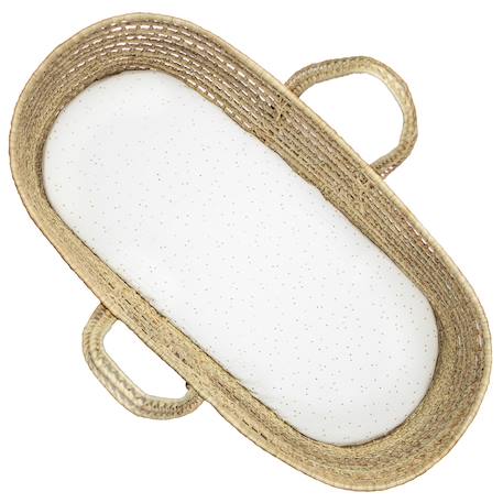 Drap housse couffin ovale en gaze de coton jeanne Beige+Blanc+Blanc à pois or+Bleu+Camel+Écru+Gris clair+Ivoire+Rose+Terracotta+Vert de gris 10 - vertbaudet enfant 