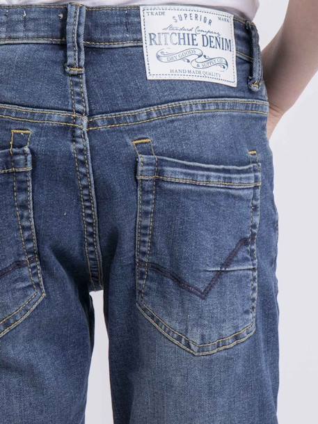 Bermuda en jean bloopy garçon Bleu clair+Bleu foncé 7 - vertbaudet enfant 