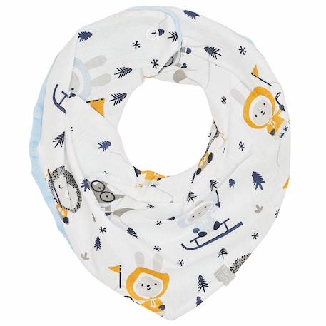 Bavoir bandana cache-cou réversible eskimo Bleu 1 - vertbaudet enfant 