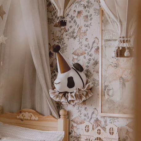 Trophée mural panda en lin – décoration chambre bébé enfant Beige 2 - vertbaudet enfant 