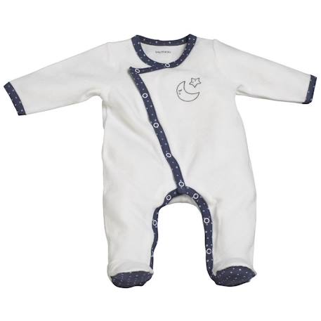 Pyjama bébé à manches longues en velours - merlin Blanc+Bleu 1 - vertbaudet enfant 
