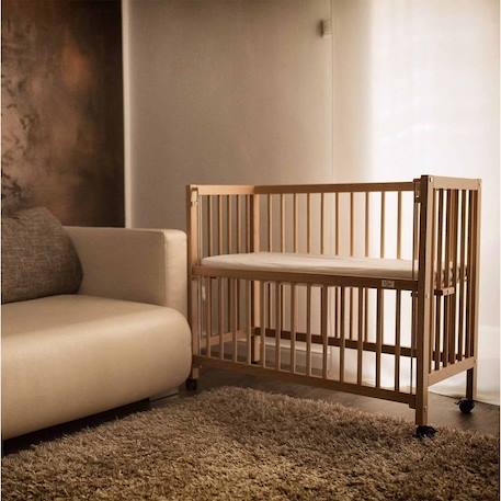 Lit berceau co-dodo à barrières coulissantes sophie Blanc+Bois naturel 6 - vertbaudet enfant 