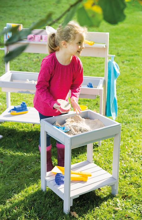 Table sable et eau minimaliste en bois massif Bois naturel+Gris+Teck 8 - vertbaudet enfant 
