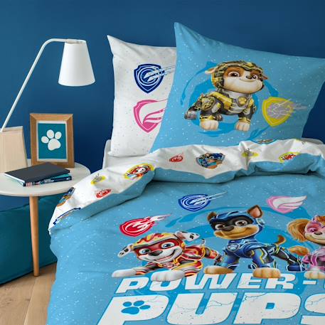Parure de lit imprimée 100% coton, pat patrouille power Bleu 1 - vertbaudet enfant 