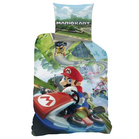 Parure de lit imprimée 100% coton, mario up side down Bleu 3 - vertbaudet enfant 