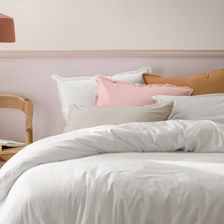 Housse de couette unie en coton, coton lavé Blanc+Bleu glacier+Bleu nuit+Caramel+Lichen+Lin+Miel+Nude+Terre cuite 3 - vertbaudet enfant 