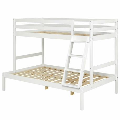 Lit superposé bois massif julian Blanc+Bois naturel 2 - vertbaudet enfant 