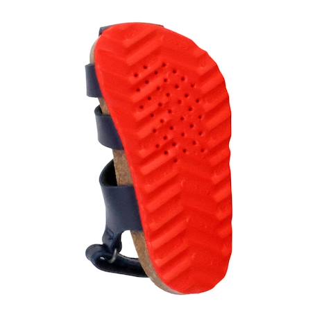Sandales en cuir  à scratch Navy rouge 6 - vertbaudet enfant 