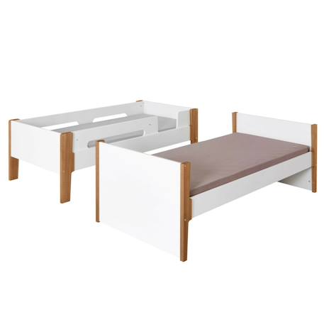 Lit superposé modulable bois massif romy Blanc et bois 5 - vertbaudet enfant 