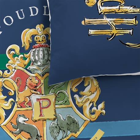 Parure de lit imprimée 100% coton, harry potter colors Bleu 2 - vertbaudet enfant 