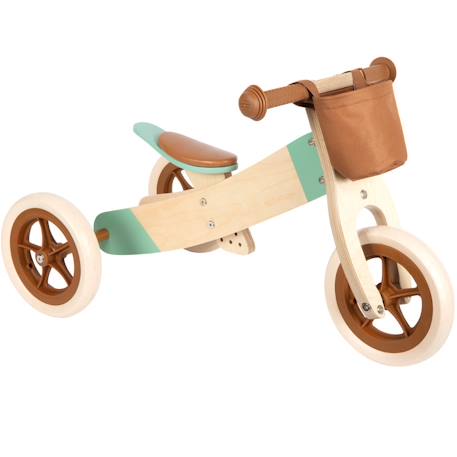 Draisienne tricycle 2 en 1 maxi brun caramel Marron 1 - vertbaudet enfant 