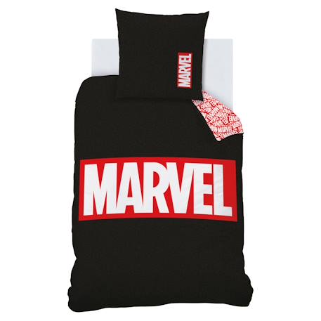 Parure de lit imprimée 100% coton, marvel home identity Noir, rouge 3 - vertbaudet enfant 