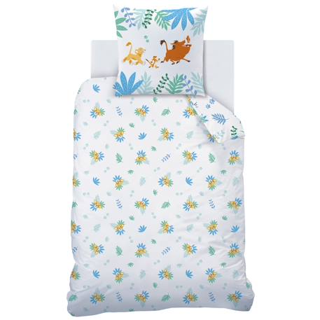 Parure de lit imprimée 100% coton, disney home le roi lion simba Blanc, jaune 4 - vertbaudet enfant 