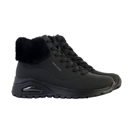 Baskets montantes  à lacets Blanc cassé+Noir 7 - vertbaudet enfant 