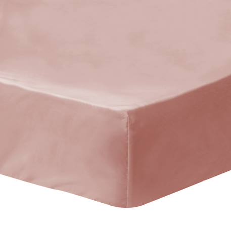 Drap-housse uni en coton, coton lavé Blanc+Bleu nuit+Bleu orage+Caramel+Chocolat+Lichen+Lie de vin+Lin+Miel+Nude+Terre cuite 26 - vertbaudet enfant 