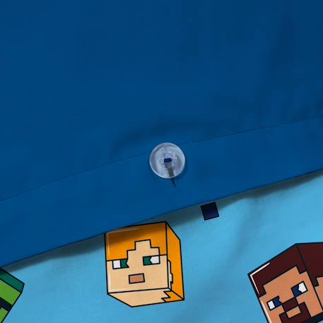 Parure de lit imprimée 100% coton, minecraft update Bleu nuit 5 - vertbaudet enfant 