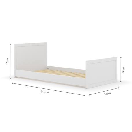 Lit évolutif bois massif peter Blanc+Bois 11 - vertbaudet enfant 