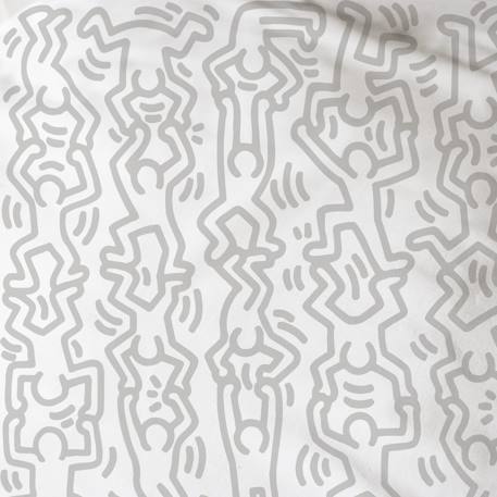 Drap-housse imprimé 100% coton, keith haring red love Blanc/gris 2 - vertbaudet enfant 