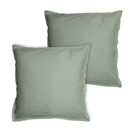 Set de 2 taies d'oreiller unies à volant, coton lavé Anthracite+Blanc+Bleu nuit+Caramel+Lichen+Lie de vin+Lin+Miel+Nude+Terre cuite 24 - vertbaudet enfant 