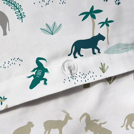 Parure de lit imprimée 100% coton, safari Blanc 5 - vertbaudet enfant 